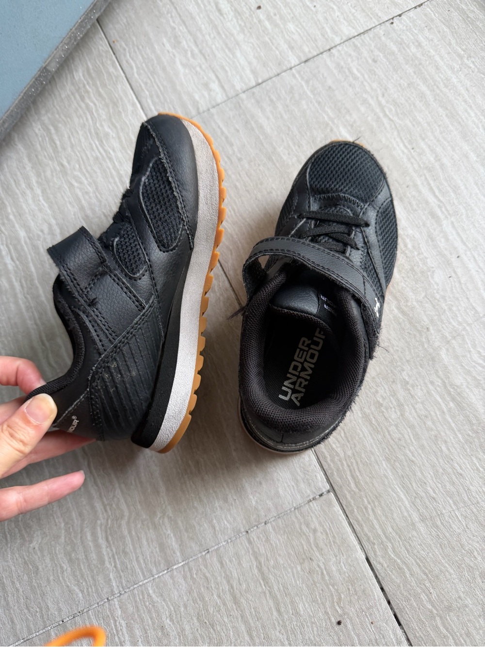 Under Armour Kids' Black Sneakers with Gum Outsole